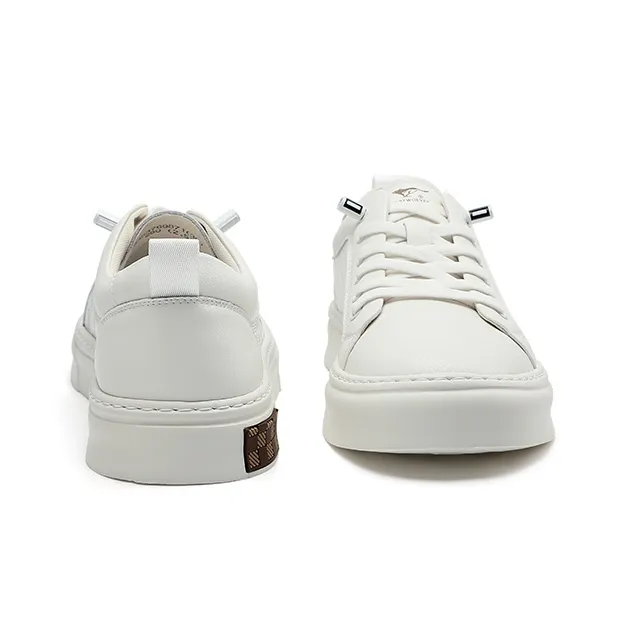 SEPTWOLVES Breathable Height Increasing Abrasion Resistant Low Top Skateboard Shoes Men's White-2