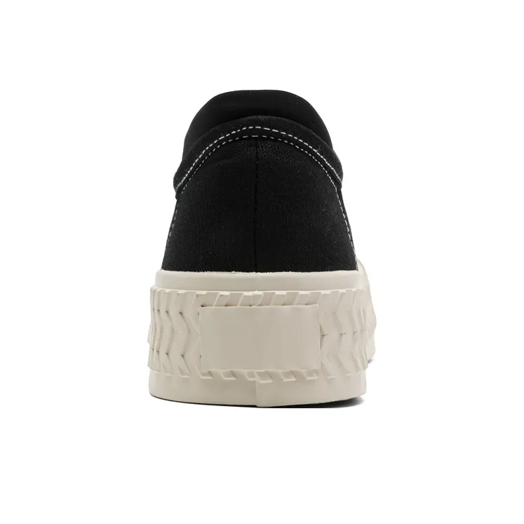 Magelly Slip Resistant Abrasion Resistant Shock Absorbers Low Top Canvas Shoes Men's Black-2