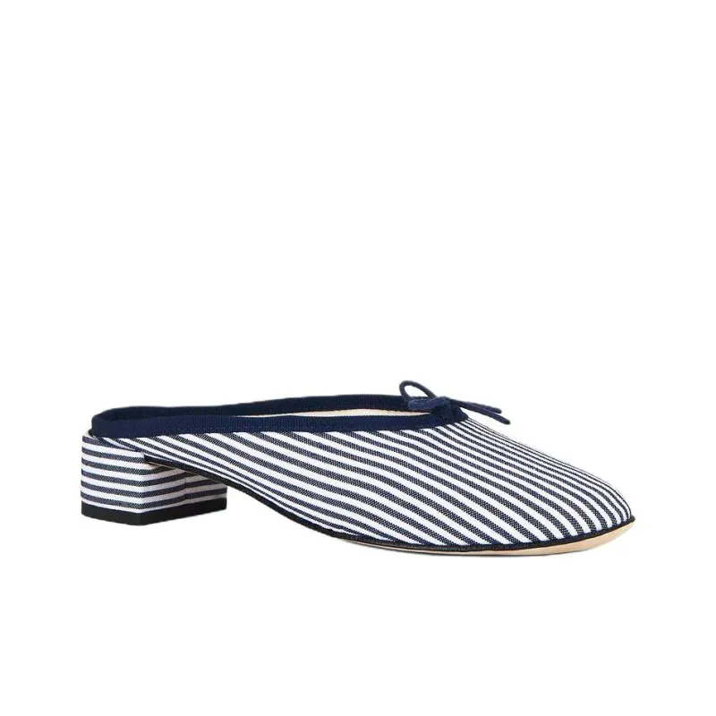 Repetto Camille Closed Toe Slippers 4cm Women's Blue White-2