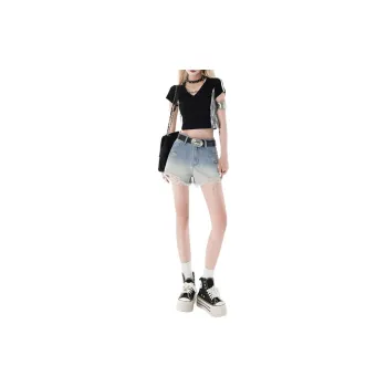 LCEVHZ'S Denim Shorts Women's Gradient Blue