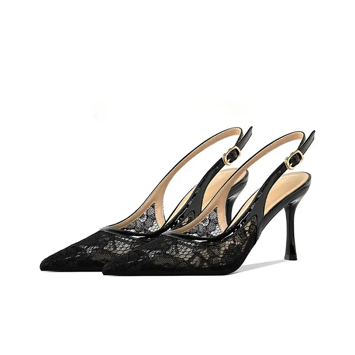 GOSO Slim Heel High Heels 8CM Women's Black-2