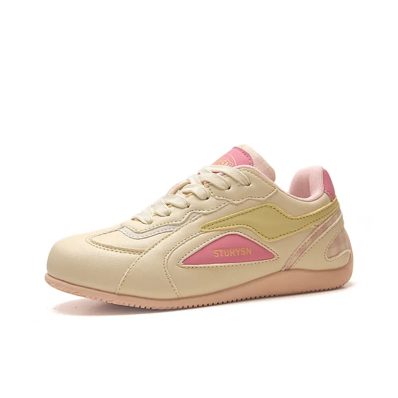 STUR YSN Wear resistant And Lightweight Low Top Skateboard Shoes Women's Beige Pink-0
