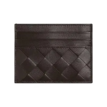 Bottega Veneta Intrecciato Sheepskin Card Holder Unisex Cream