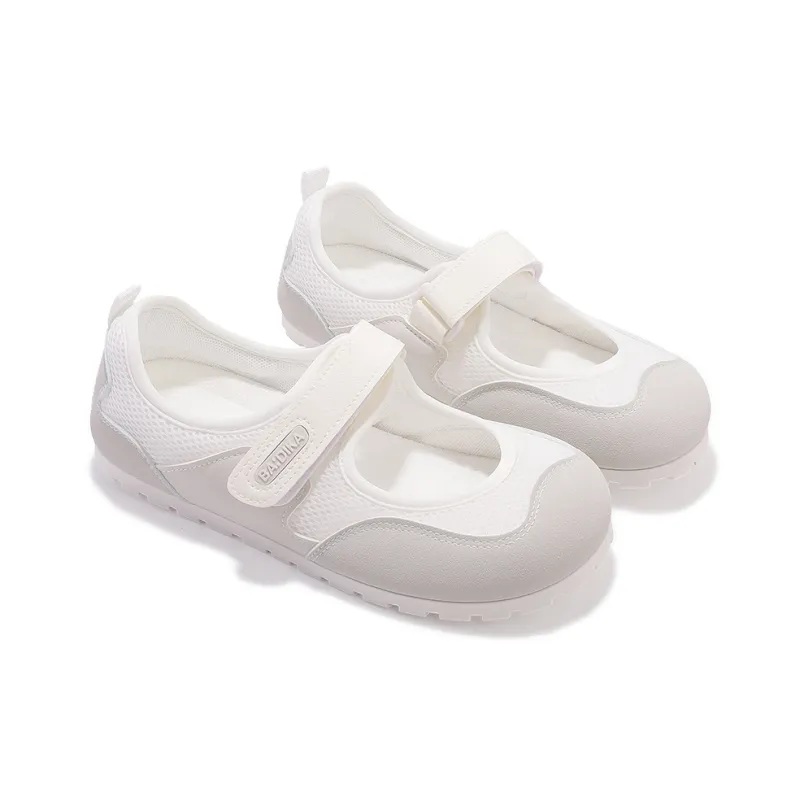 SNXR Slip Resistant Lightweight Abrasion Resistant Low Top Casual Shoes Women's White Gray-3