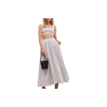 REFORMATION Shannon Linen Two Piece Skirt Set Women's