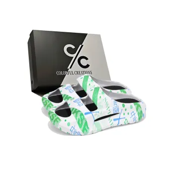 Colorful Creations Quiet, Slip Resistant, Quick Dry Slide Slippers Men's