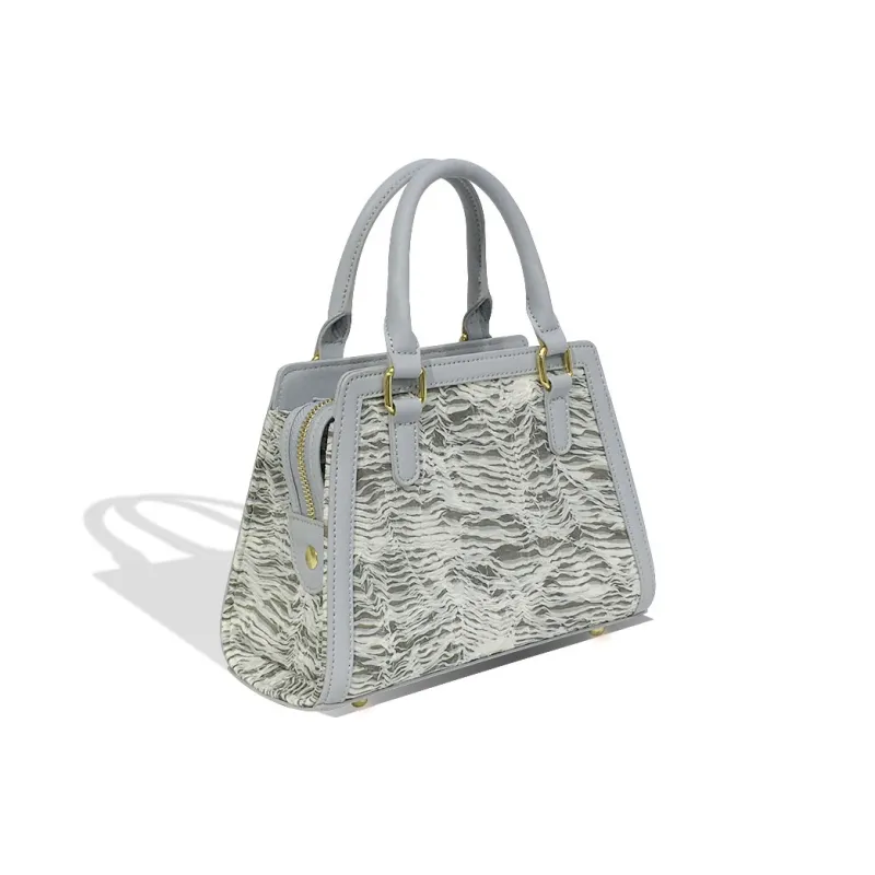 MACK JODAER Synthetic Leather Handbag Women's Light Gray Yarn-4