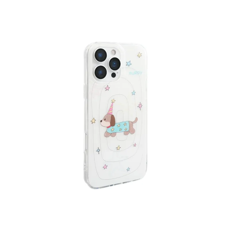 Sopi Acrylic Material Graffiti Line Star Dachshund Phone Cases Compatible With IPhone 16/15 Pro Max/Apple 13/14 Pro/Max-5