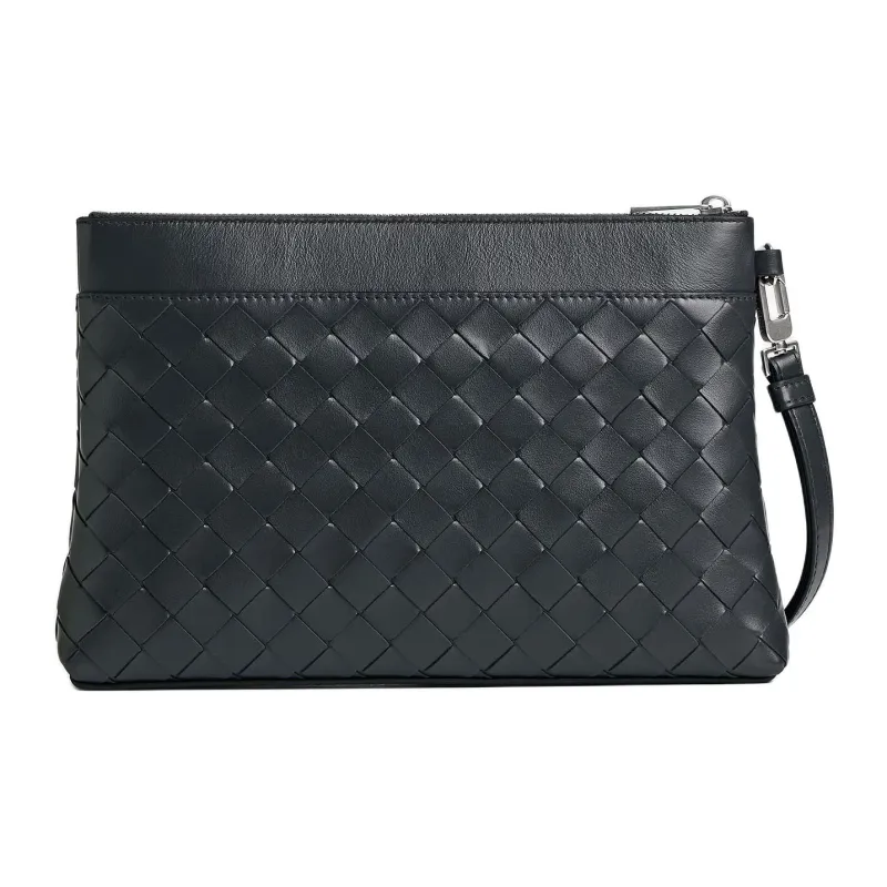 Bottega Veneta Intrecciato Cow Leather Clutch Men's Slate-1