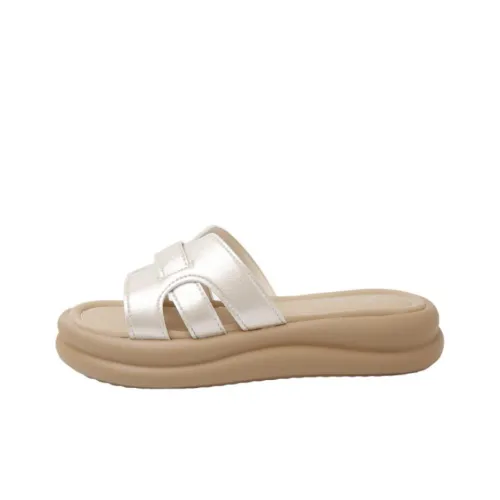 BBMTR Slide Slippers Women's Champagne/Silver/Beige/Yellow