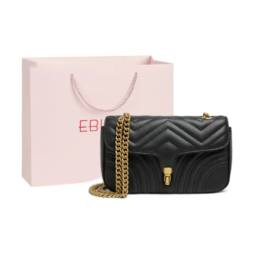EBLAN Cow Leather Shoulder Bag, Crossbody Bag Regular Women's Black