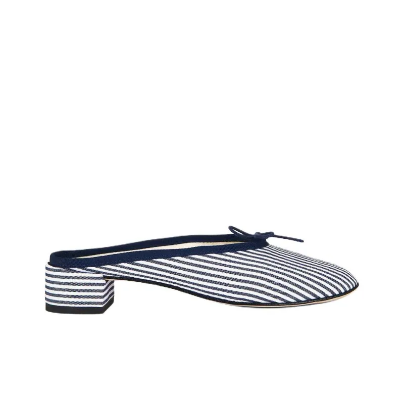 Repetto Camille Closed Toe Slippers 4cm Women's Blue White-1