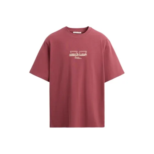 ZARA T Shirts Men Raspberry