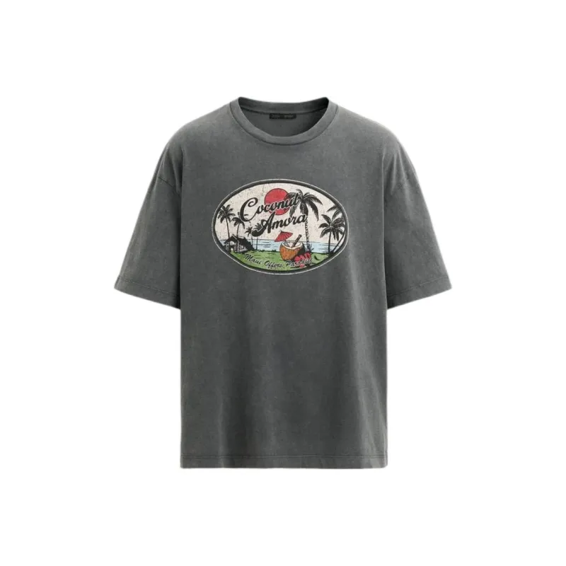 ZARA T Shirts Men Dark Gray-0