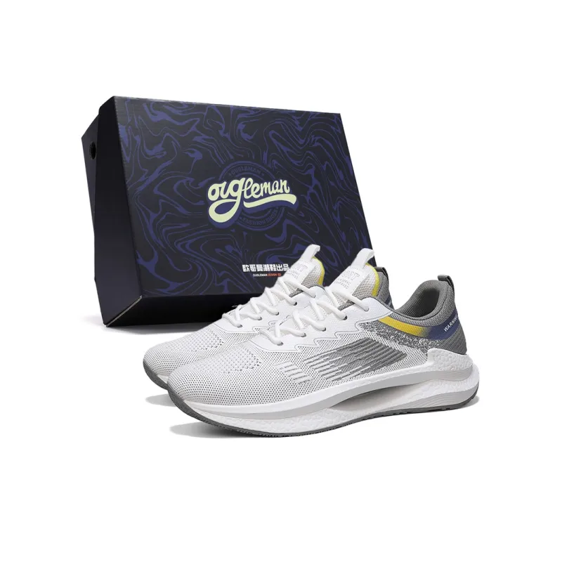 OUGLEMEN Cushioning, Slip Resistant, Abrasion Resistant, Coverage, Rebound Low Top Casual Shoes Men's Box-0