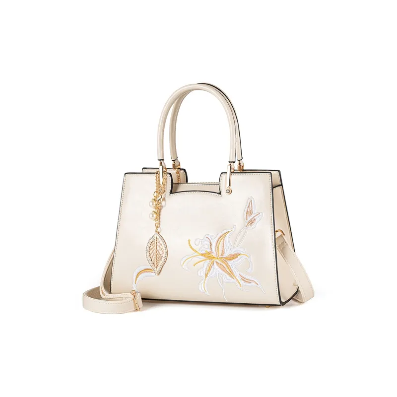 Vigno Synthetic Leather Handbag, One Shoulder, Crossbody Bag Regular Women's Ecru-2