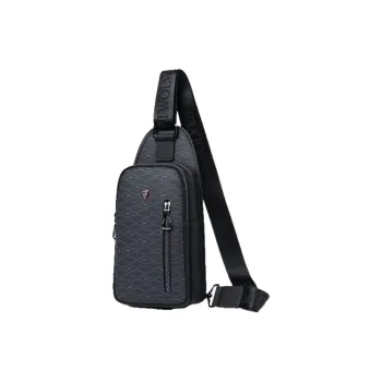 SEPTWOLVES Artificial Leather Sling Bag Unisex Black