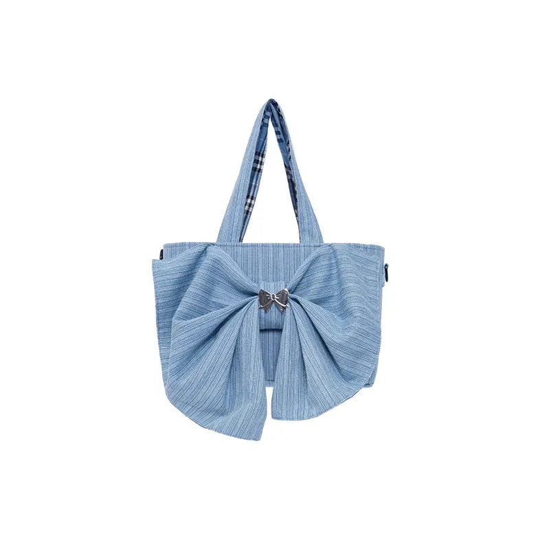 REBIRTH Denim Shoulder Bag Women's Sea Salt Blue-0