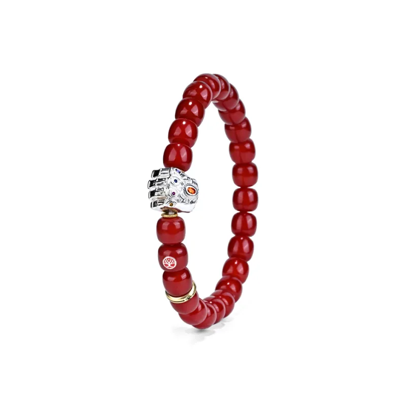 Yulan Wenwan Star Moon Bodhi Seeds 9*8 Cinnabar Craft Beaded Bracelet Unisex-0