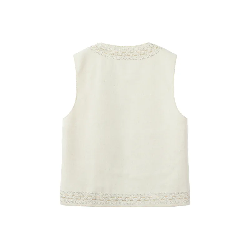 Ouyang Tank Tops Women's Linen Beige-1