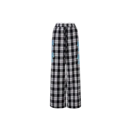 TCH Casual Pants Women's Black White Plaid