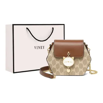 VINEY Synthetic Leather Shoulder Bag, Crossbody Bag Regular Women's Coffee