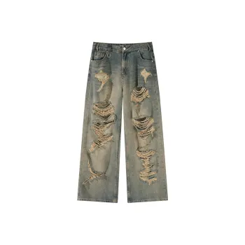 HKRXEC Jeans Men Yellow Mud