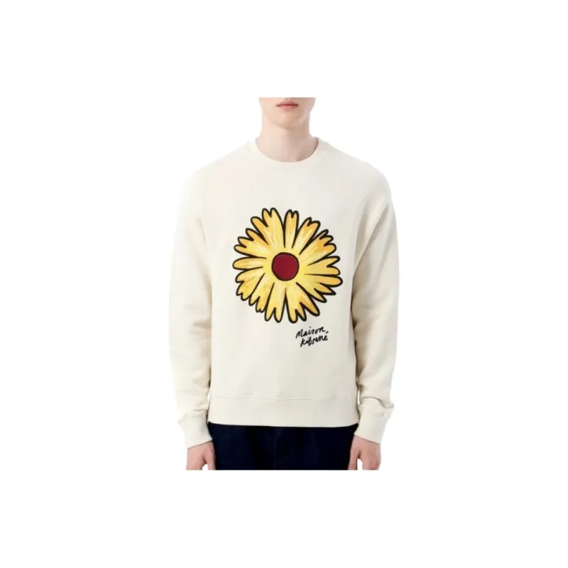Maison Kitsune Sunflower Motif Long Sleeve Sweater-0