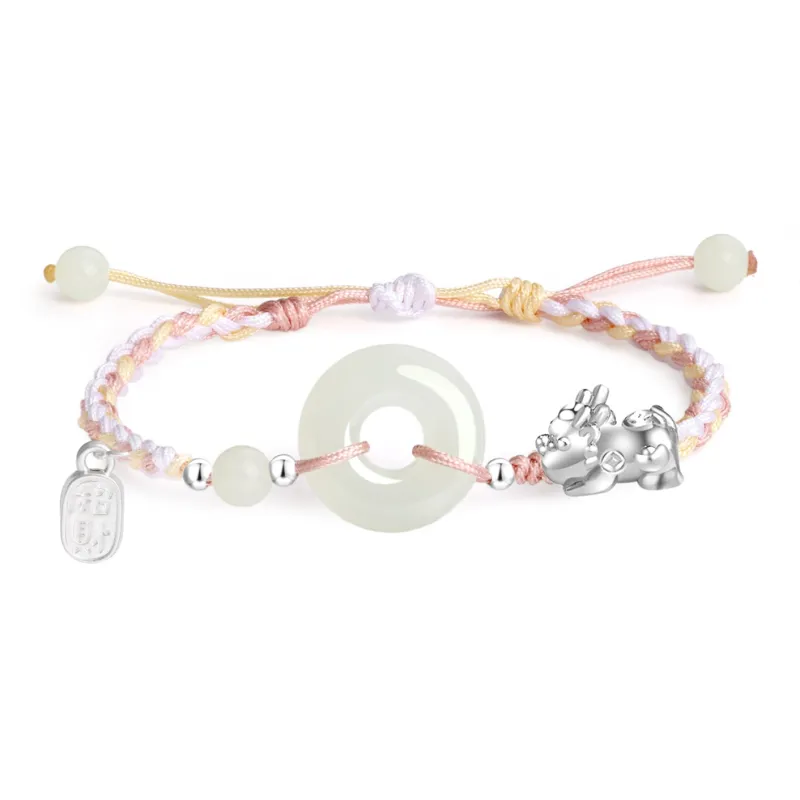 Lao Feng Xiang Hetian Jade Bracelets White Jade/Pale Greenish White Jade Unisex-0