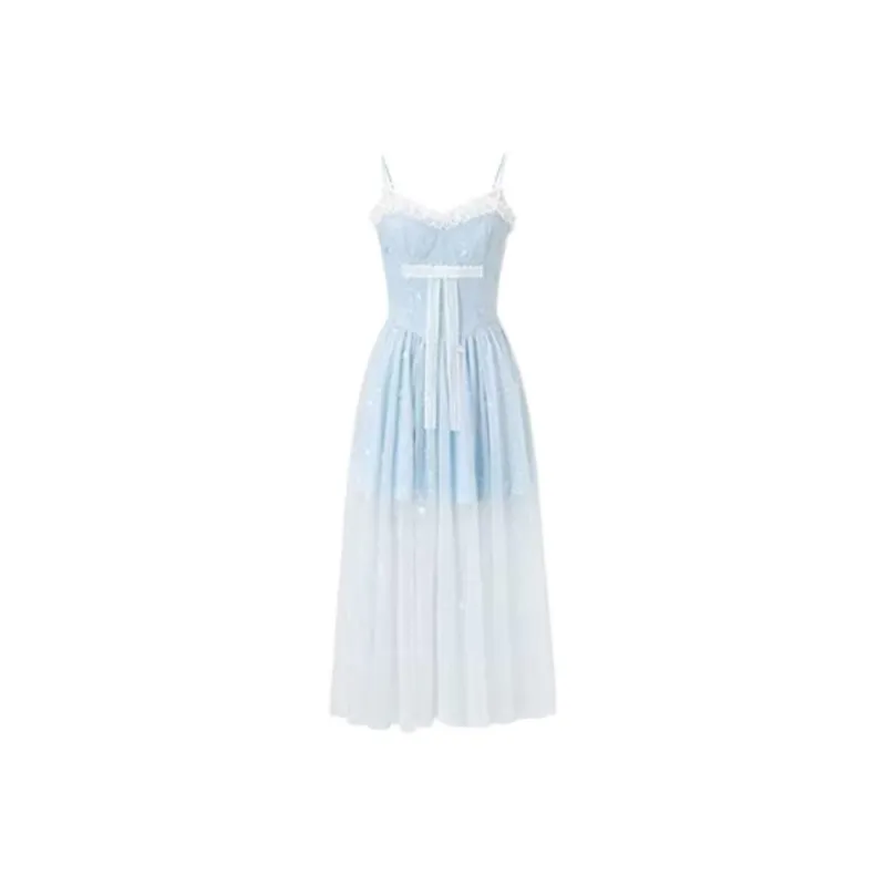 ABCMININ Slip Dresses Women's Blue-1