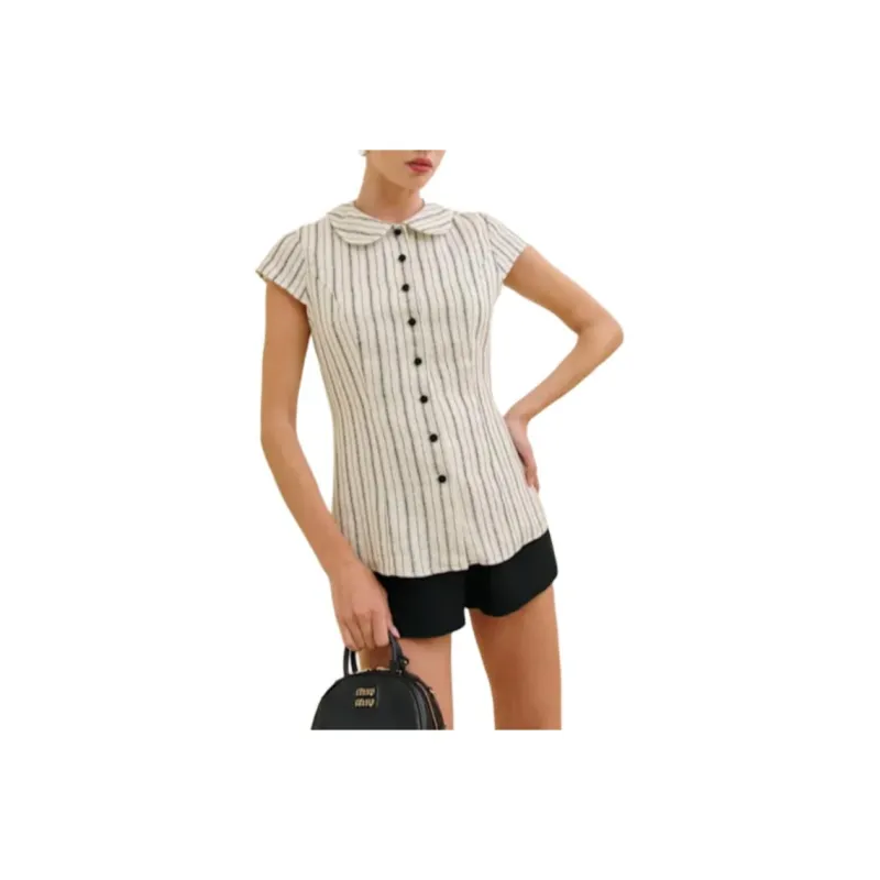 REFORMATION Molly Linen Shirt Women's-0