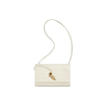 Bottega Veneta Andiamo Series Lambskin Shoulder Bag Women's Sea Salt Color