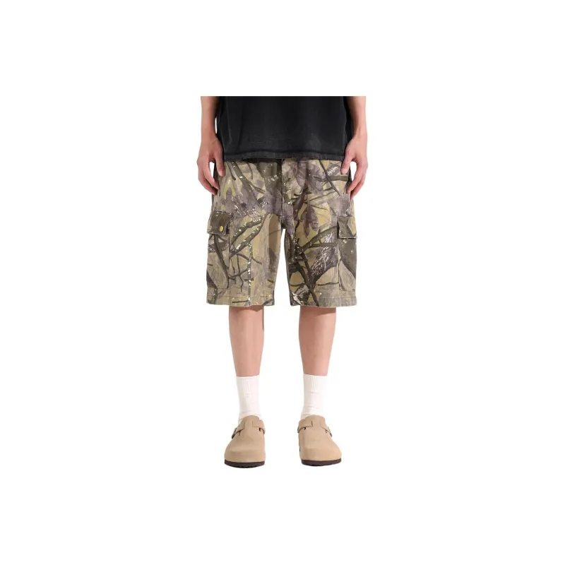 DUATOGE Denim Shorts Men Camouflage -0
