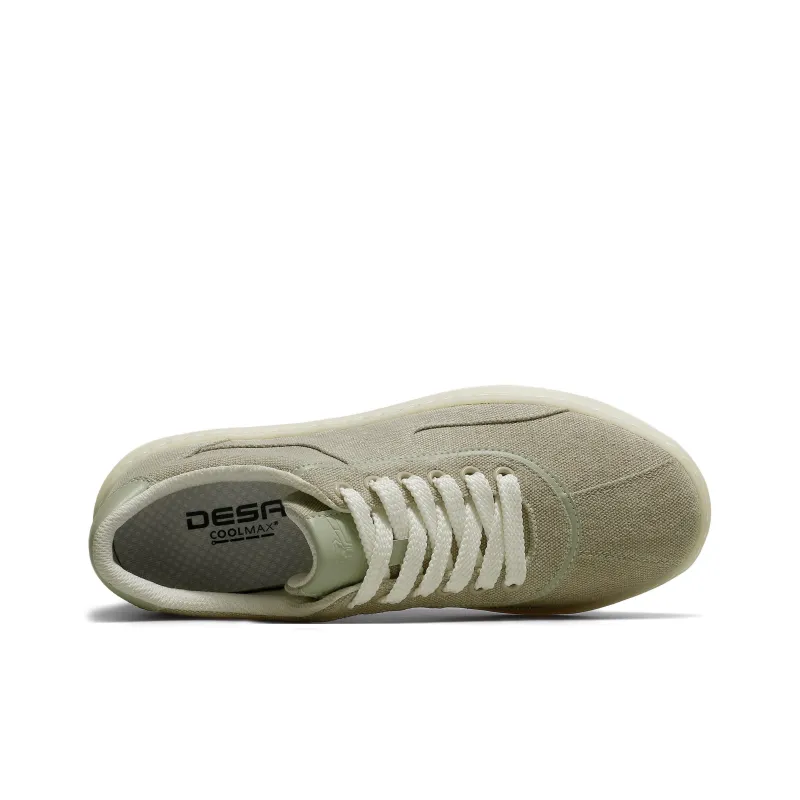 Desai Casual Shoes Men Low Top Apricot, Khaki Green-2