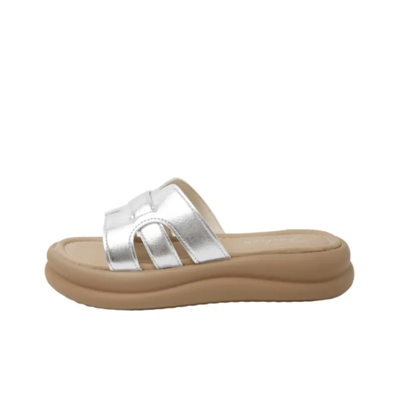 BBMTR Slide Slippers Women's Champagne/Silver/Beige/Yellow-4