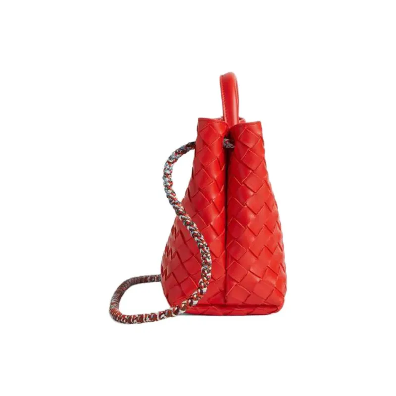 Bottega Veneta Andiamo Series Sheepskin Shoulder Bag, Crossbody Bag, Handbag Trumpets Women's Cherry Tomato Red-1