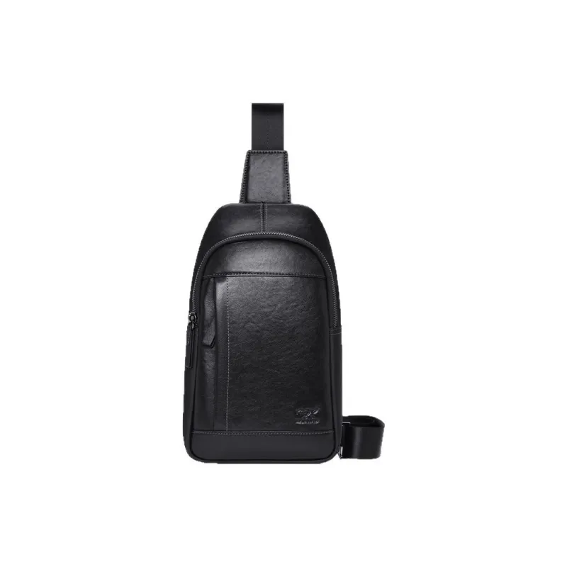 SEPTWOLVES Artificial Leather Sling Bag Men's Black-0