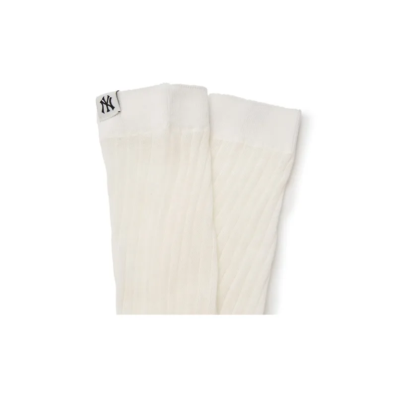 MLB New York Yankees Knee High Socks Women's 1 Pack Cream-3