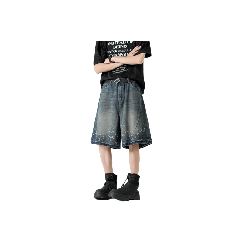 Fakeyoung Denim Shorts Unisex Blue-0