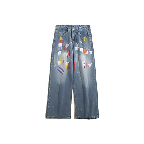 HKRXEC Jeans Men Blue