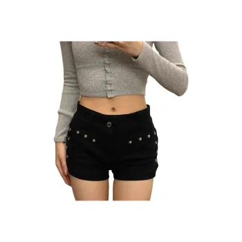 BENGEN Denim Shorts Women's Black