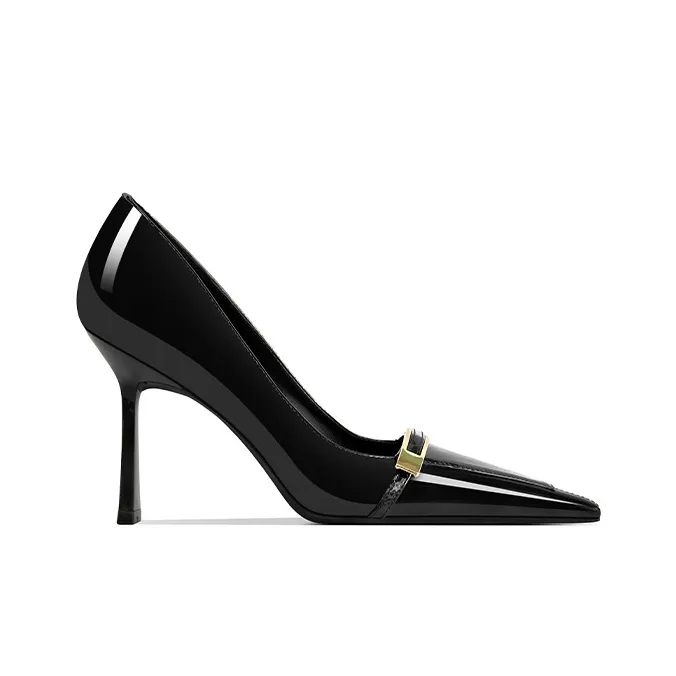 GOSO Slim Heel High Heels Women's Black-1