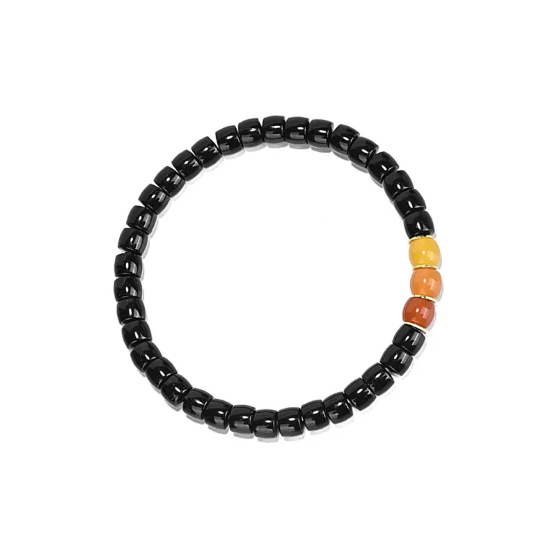Yulan Wenwan Coconut Shell Beads Rainbow Triple Matching Beaded Bracelet Unisex-1
