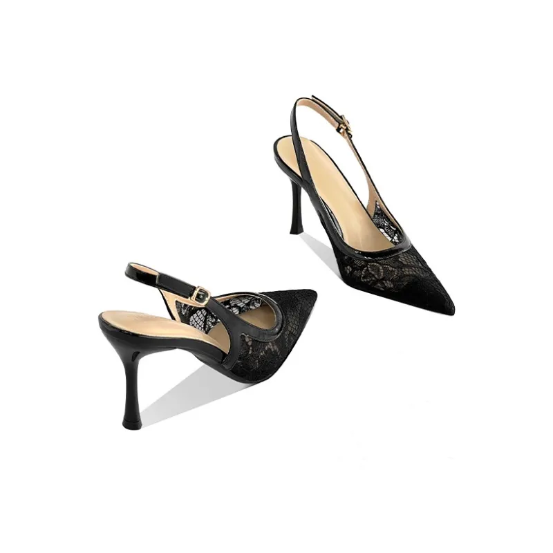 GOSO Slim Heel High Heels 8CM Women's Black-5