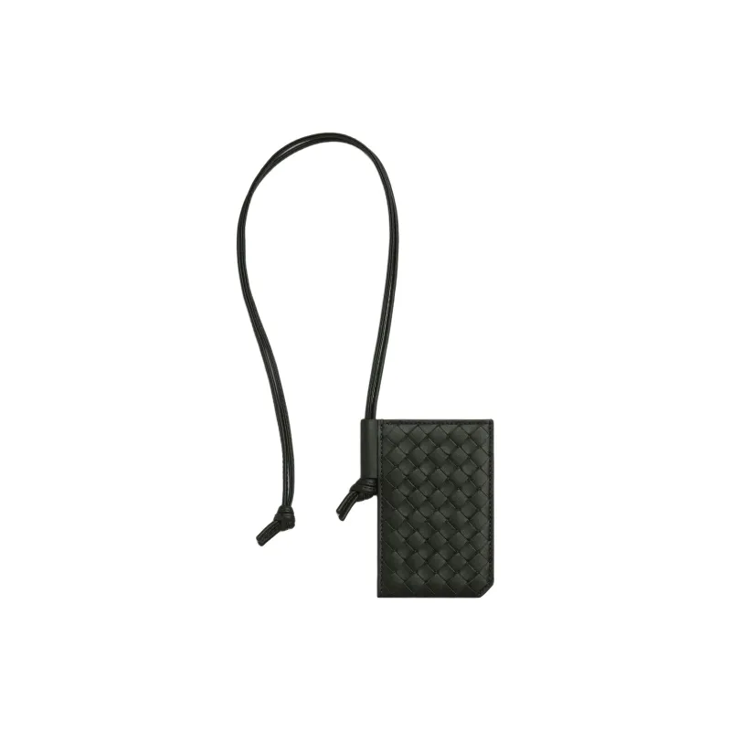Bottega Veneta Calfskin Card Holder Card Holder Trumpets Men's Dark Green-0