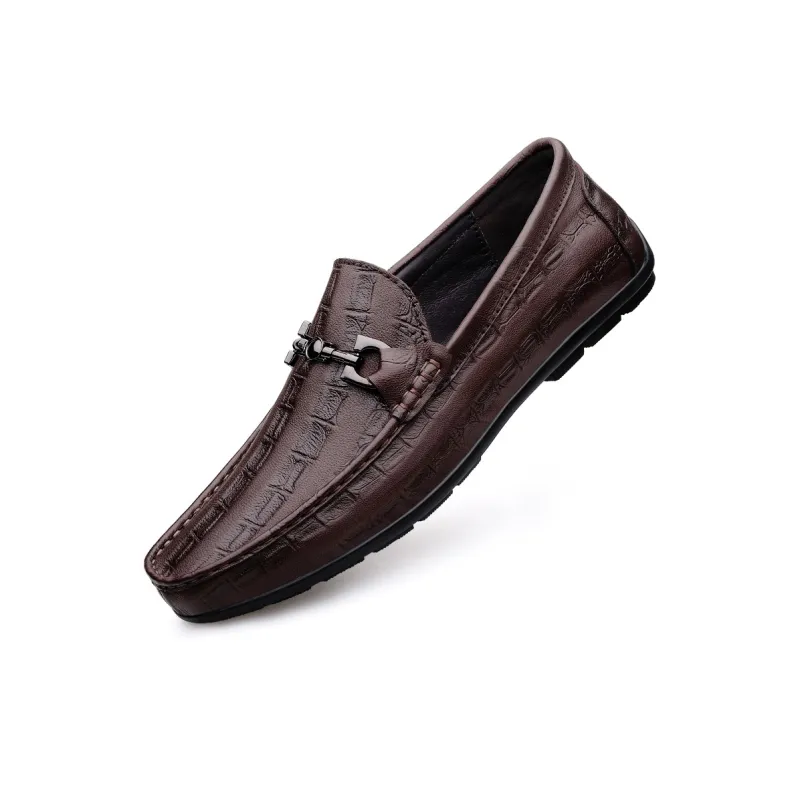 DILIKAN Men's Casual Shoes Men Low Top Black/Brown-9