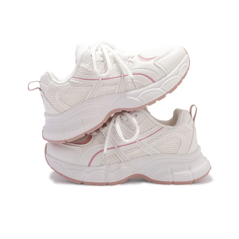 Shen Linsen Slip Resistant, Abrasion Resistant, Lightweight Low Top Casual Shoes Women's White Pink-5