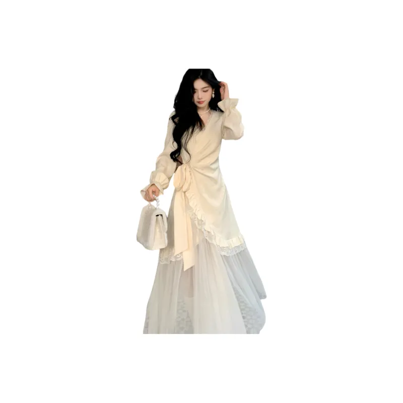 XIANSINIAO Long Sleeved Dress Women's-0