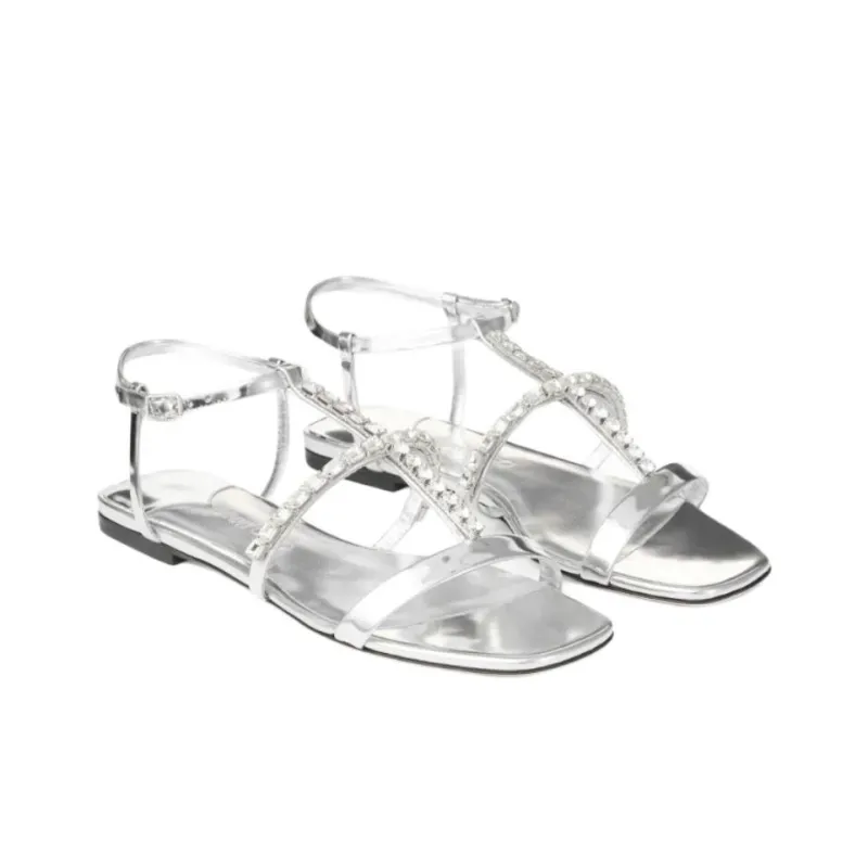 Jimmy Choo Gwy Roman Sandals Women's Silver-1