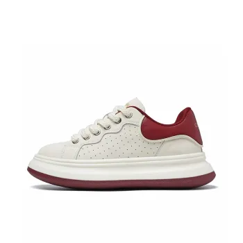 CEDAR HAN Lightweight Breathable Height Increasing Low Top Skateboard Shoes Men's Angora Red